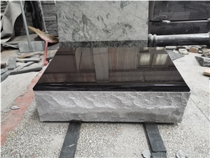 Cremation Bevel Marker G633+Shanxi Black