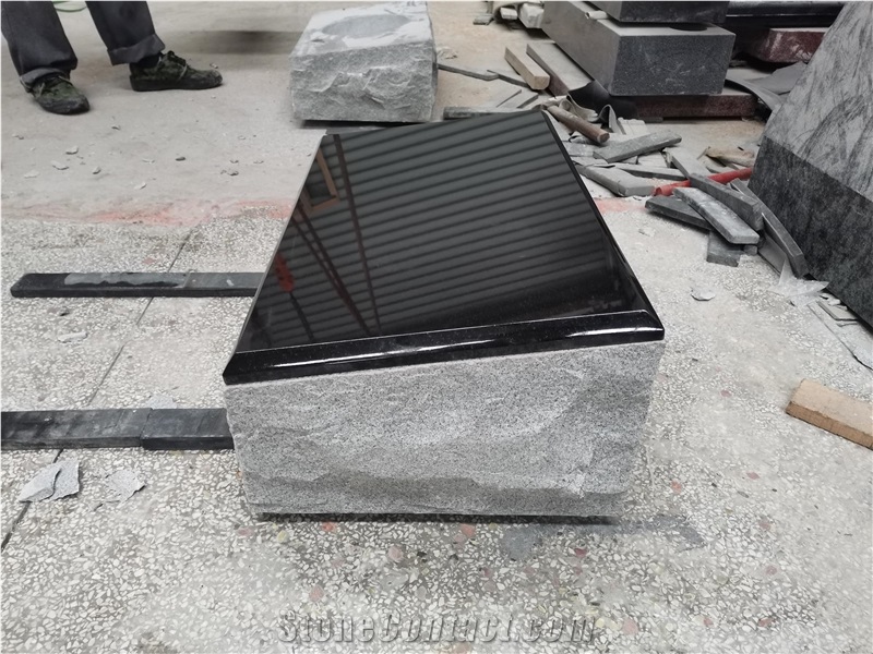 Cremation Bevel Marker G633+Shanxi Black