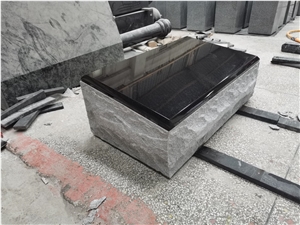 Cremation Bevel Marker G633+Shanxi Black