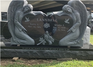Double Angel Heart Abs Black Tombstone