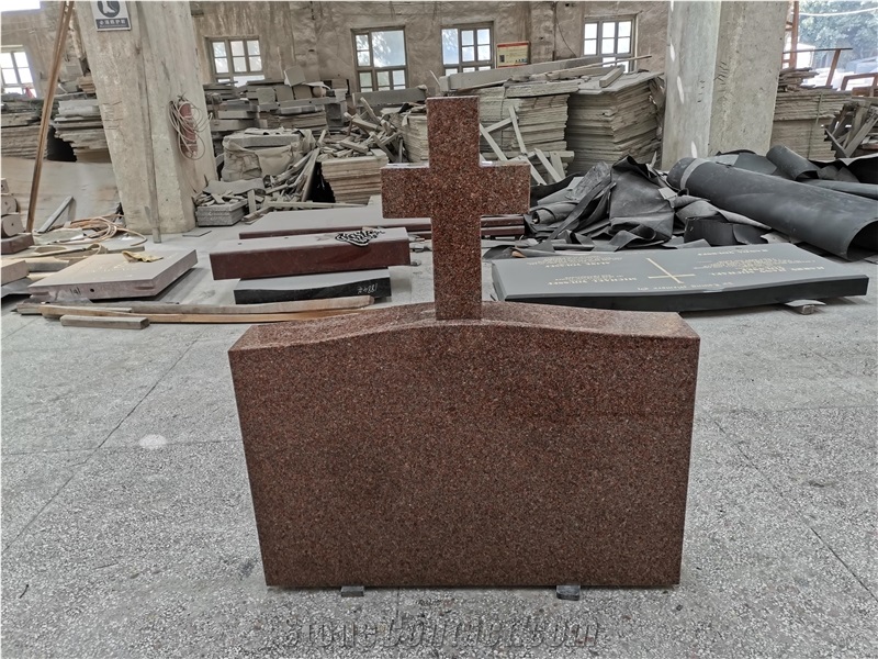 Standard Serp Top Cross Morning Rose Headstone