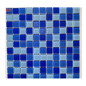 30x30cm Blue Glass Mosaic for Swimming Pool Tiles