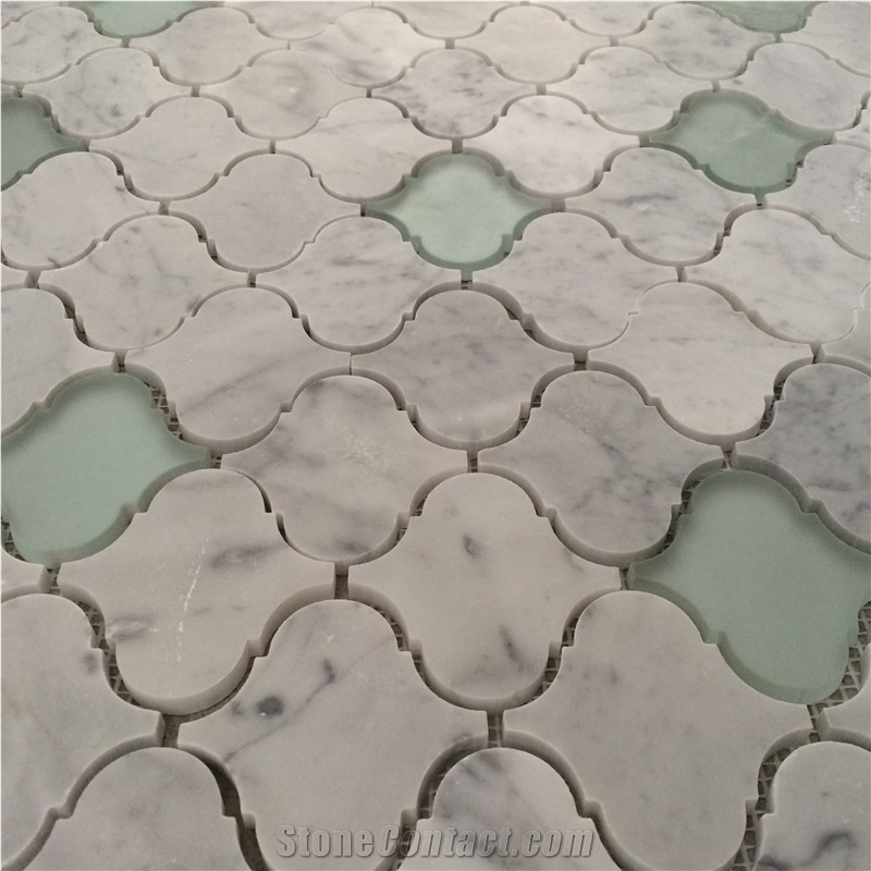 Carrara White Marble Lantern Mosaic Tiles