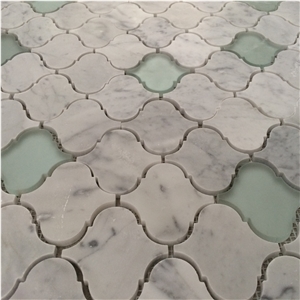 Carrara White Marble Lantern Mosaic Tiles