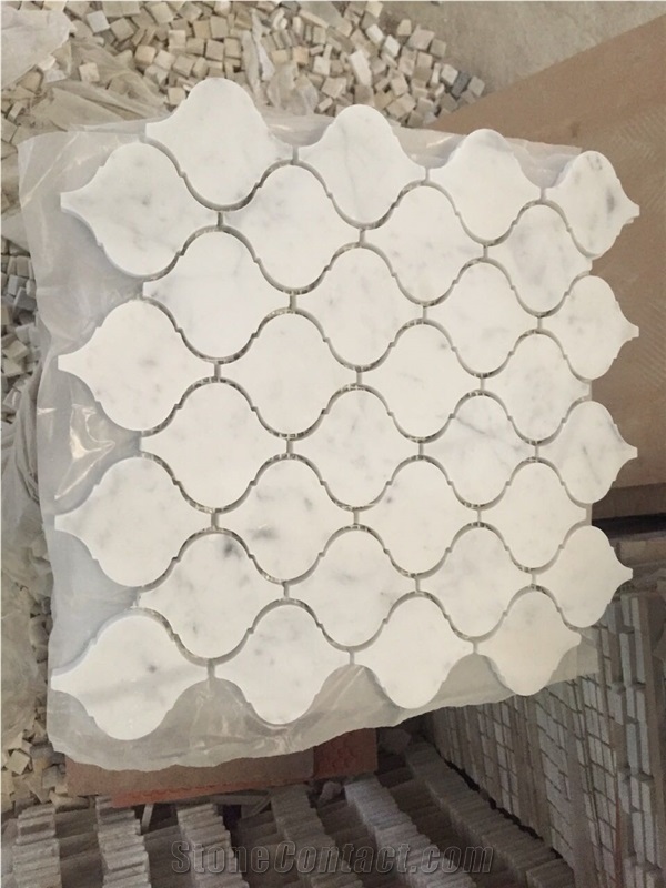 Carrara White Marble Lantern Mosaic Tiles