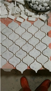 Carrara White Marble Lantern Mosaic Tiles