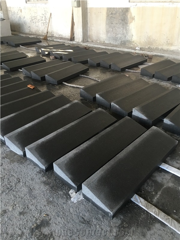 Black Star Granite Kerbstone Flamed Finished