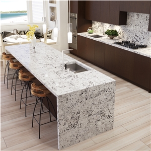 Alps White Granite Slabs, Brazil White Granite