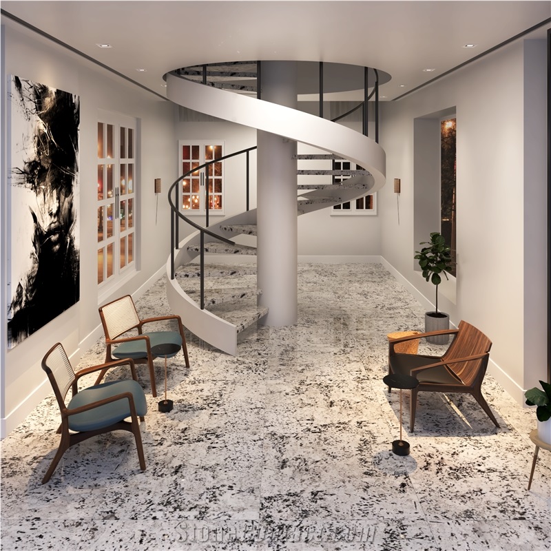 Alps White Granite Slabs, Brazil White Granite