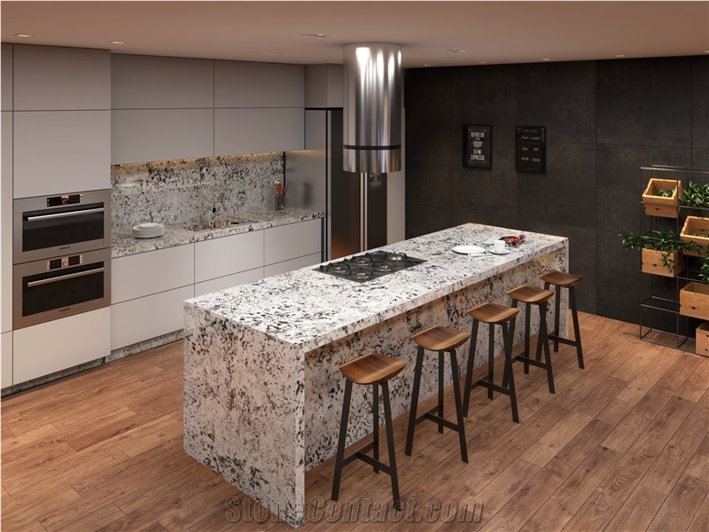 Alps White Granite Slabs, Brazil White Granite