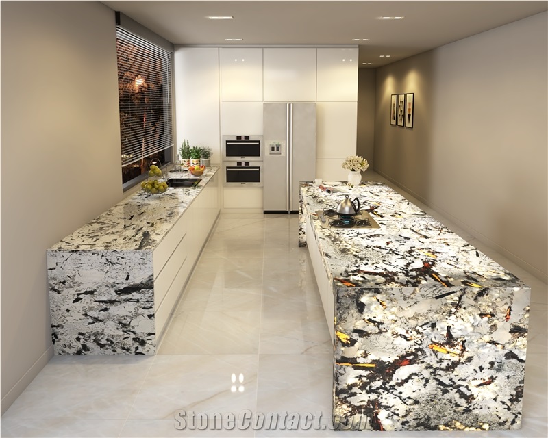 Swiss Alps Granite Slabs, Brazil White Granite