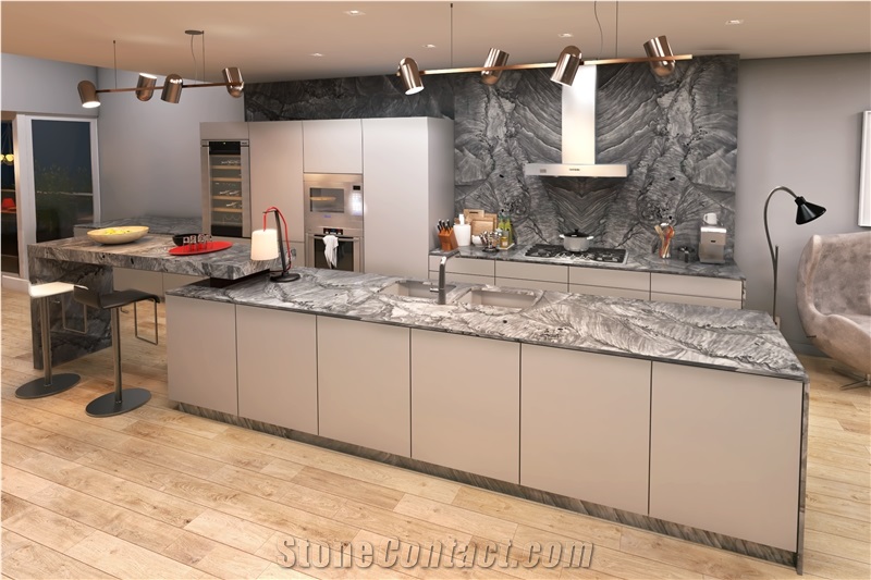 Vibranium Quartzite Slabs, Brazil Grey Quartzite