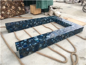 Blue Agate Back Lit Semi-Precious Countertop