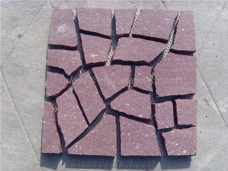 China Red Granite Landscaping Cube Stone