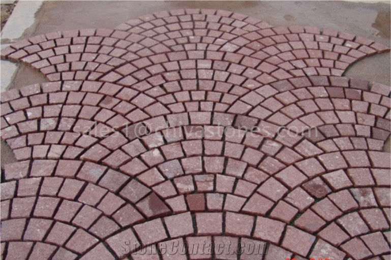 China Red Granite Landscaping Cube Stone