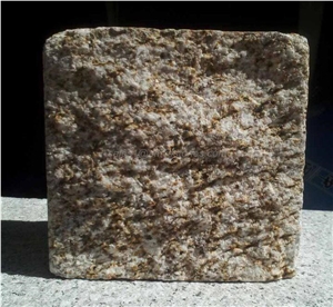 G682 Misty Yellow Granite Cubes Paving Stone