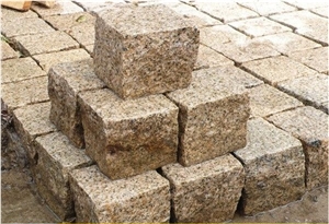 G682 Misty Yellow Granite Cubes Paving Stone