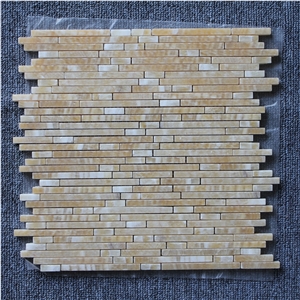 Mixed Color Linear Strip Marble Mosaic Tile Mixed Color Linear Strip Marble Mosaic Tile