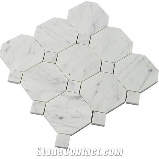 Mixed Color Yellow/White/Grey Marble Mosaic Tile