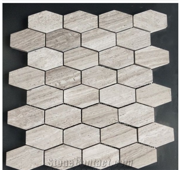 Mixed Color Yellow/White/Grey Marble Mosaic Tile