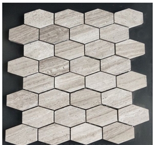 Mixed Color Yellow/White/Grey Marble Mosaic Tile
