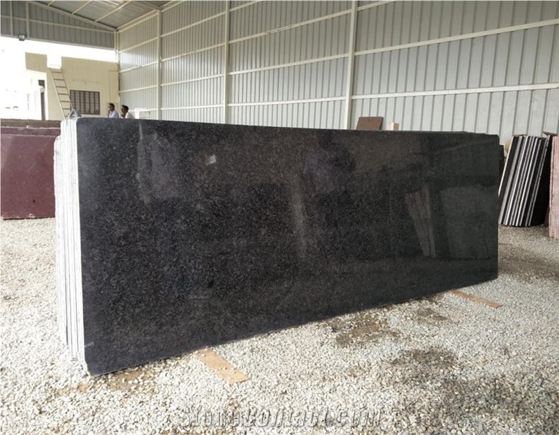 Polished Angola Black Granite Slab Flooring Tile