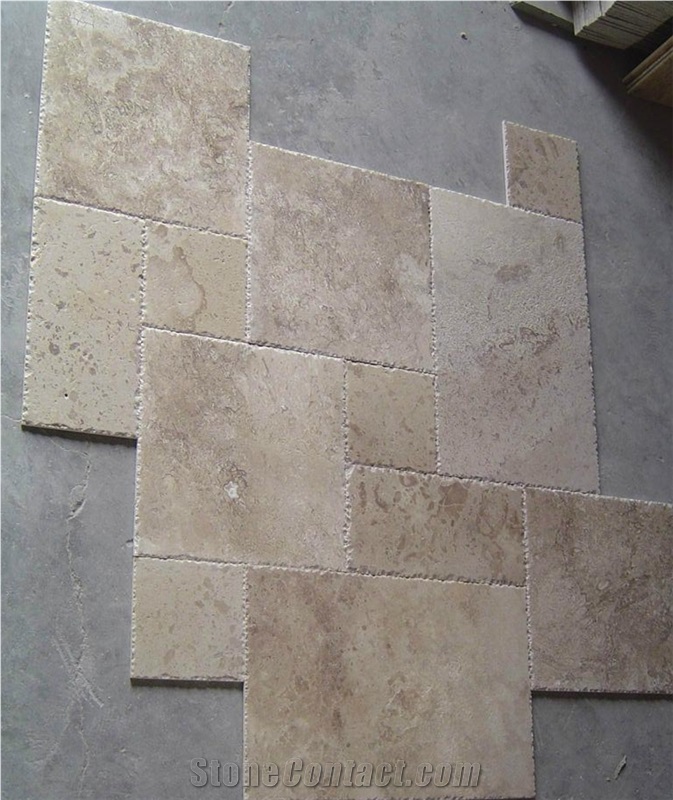 Silver Travertine French Pattern for Pool Pavers