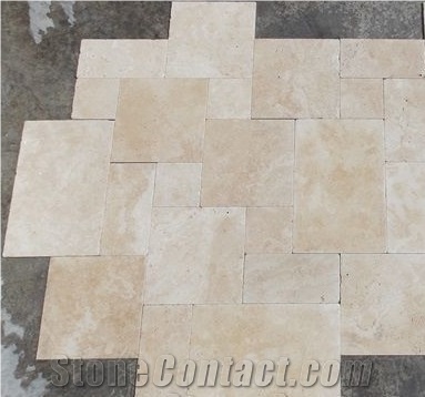 Silver Travertine French Pattern for Pool Pavers