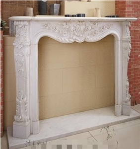Statuario White Marble Stone Stacked Fireplace Statuario White Marble Stone Stacked Fireplace