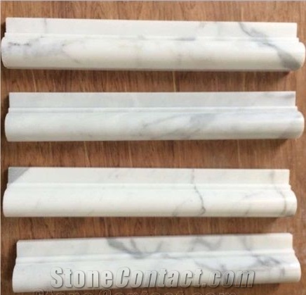 White Marble Pencil Carrara White Border