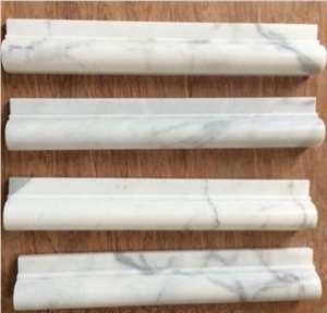 White Marble Pencil Carrara White Border