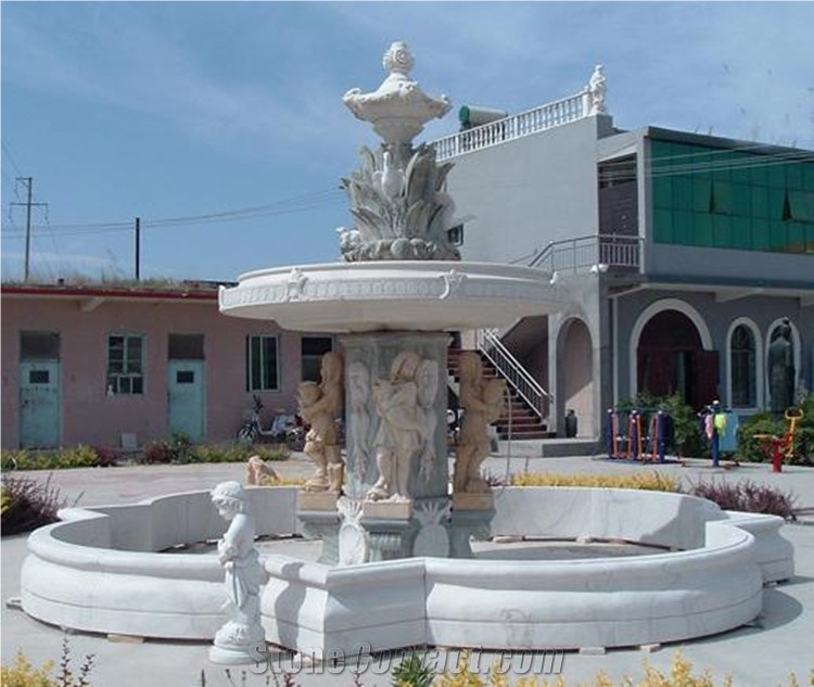 White Marble Water Foundtain for Garden