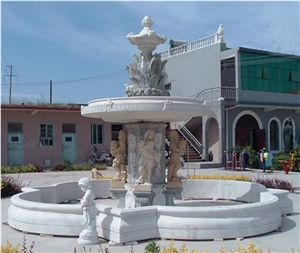 White Marble Water Foundtain for Garden