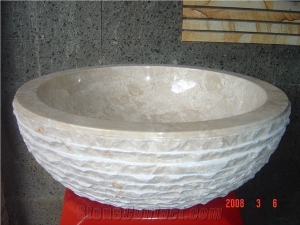 Cream Marble Sinks /Nusa Beige Marble Wash Basins