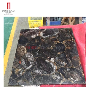 Modern Black Petrified Wood Furniture Dining Table