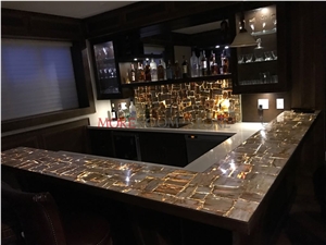 Modern Black Petrified Wood Furniture Dining Table
