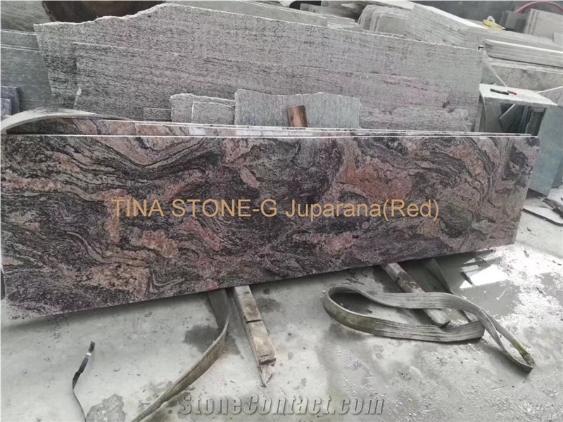China Juparana Red Background Granite Tiles Slabs