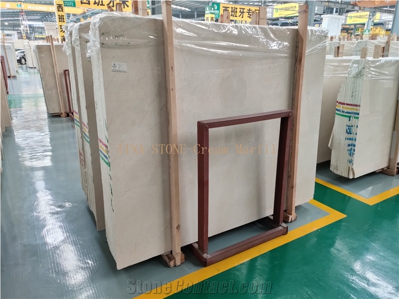 Cream Marfil Marble Tiles Slabs Building Covering