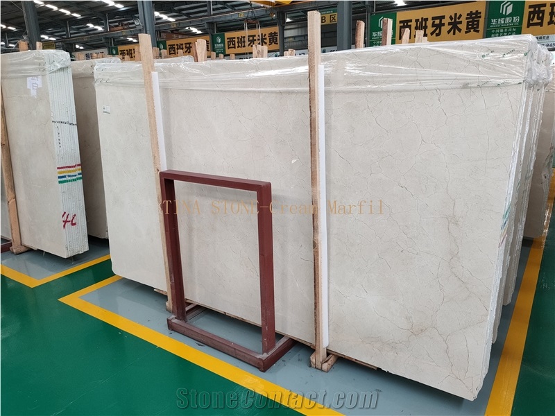 Cream Marfil Marble Tiles Slabs Building Covering