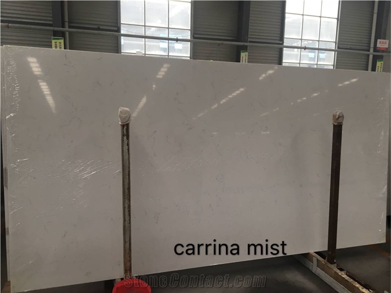Artificial Stone Carrara White Quartz Slabs Sy111