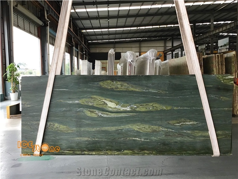 Chinese Verde Olive Marble Wall Covering Tiles