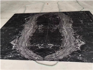 Jet Mist River Black Granite Polished Slab Tile
