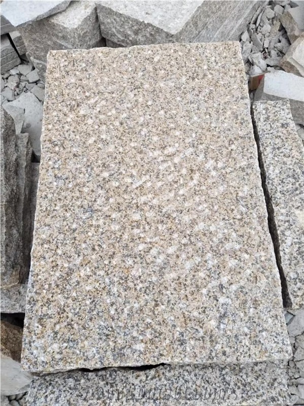 Rough Picked Yellow Rust Granite Pavers