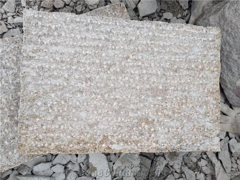 Rough Picked Yellow Rust Granite Pavers
