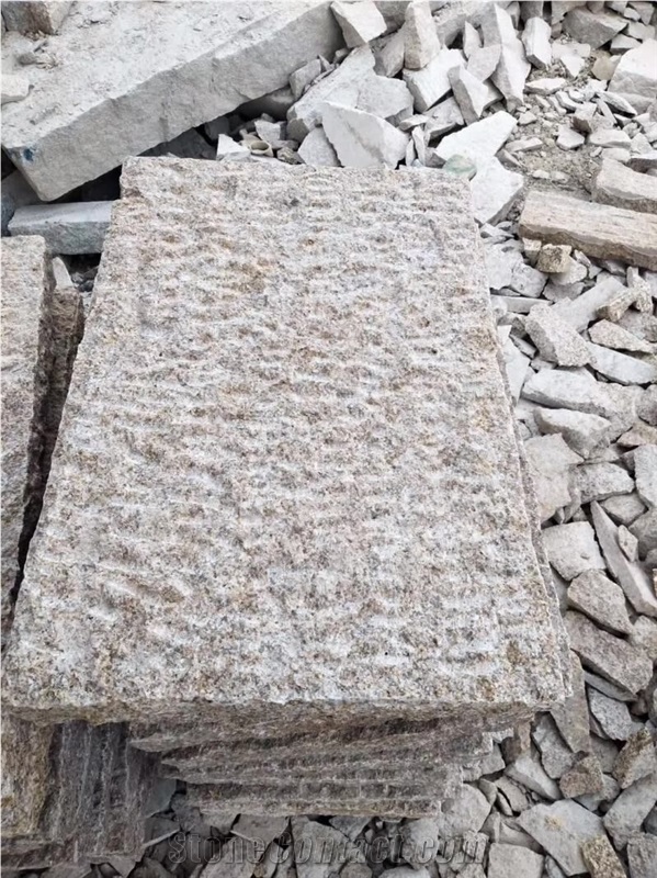 Rough Picked Yellow Rust Granite Pavers