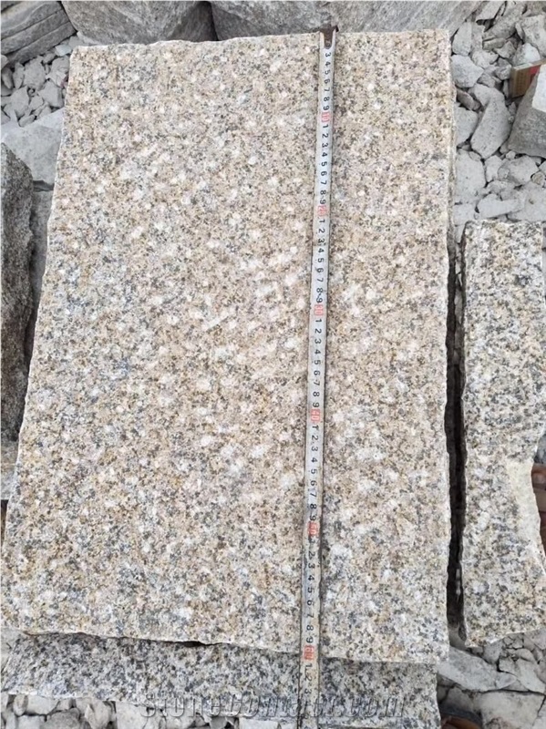 Rough Picked Yellow Rust Granite Pavers