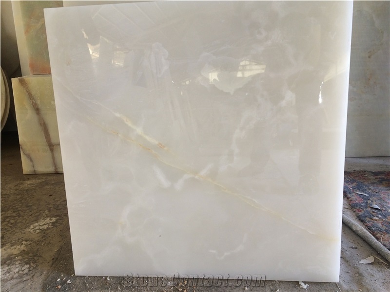 Titanium White Onyx Slabs & Tiles