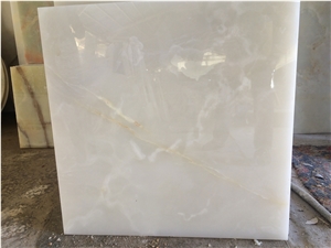 Titanium White Onyx Slabs & Tiles