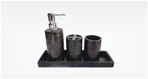 Black Marble Set Soap Dish Premium