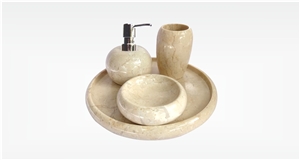 Java Cream Marble Set Bathroom Accessories